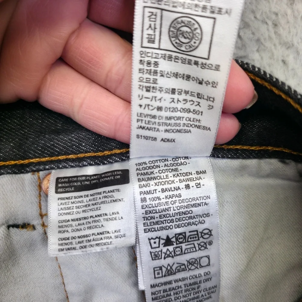 Levis 501 Jeans Mens 38x32‎ Black Straight Original Fit Button Fly Denim 36x28